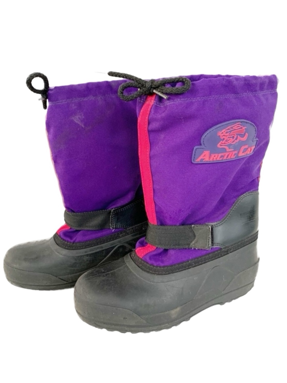 Arctic Cat Girls’ Snow Boots Size 4 Winter Insulated Felt Lined Nylon Rubber